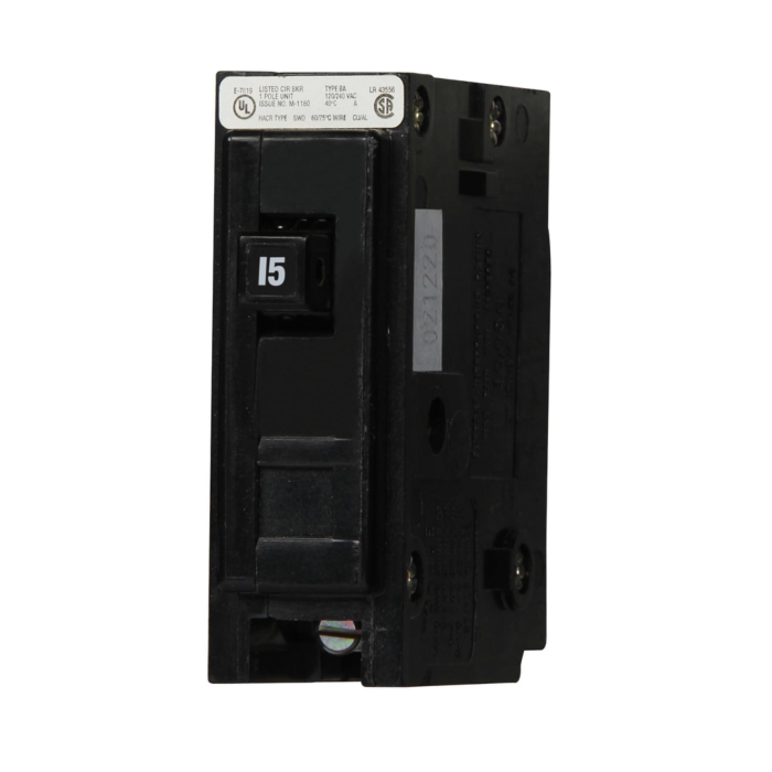 Eaton Type BAB Single Pole Thermal Magnetic Circuit Breaker - 15 A