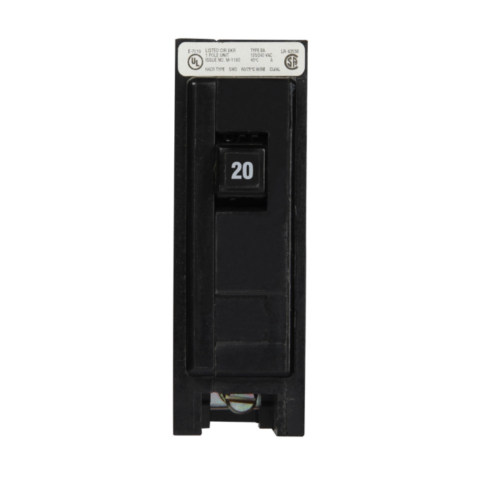Eaton Type BAB Single Pole Thermal Magnetic Circuit Breaker - 20 A