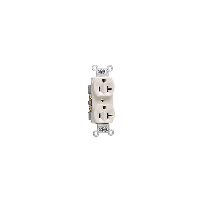 Pass & Seymour 20A 125V Commercial Spec-Grade Duplex Receptacle, Side Wire, Light Almond