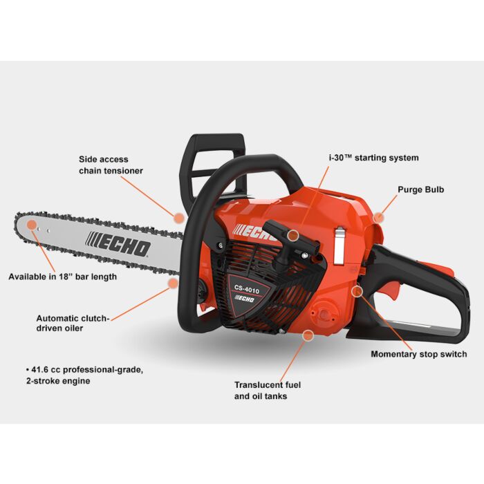 Echo 41.6cc Gas-Powered Rear Handle Chainsaw