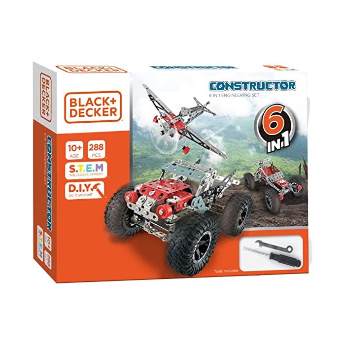Black & Decker Constructor 6-in-1 Trucks Toy Set (288pc)