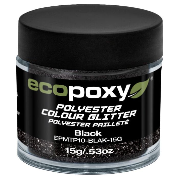 EcoPoxy 15 g Solid Black Polyester Color Glitter