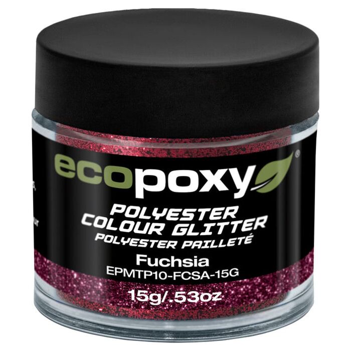 EcoPoxy 15 g Solid Fuchsia Polyester Color Glitter