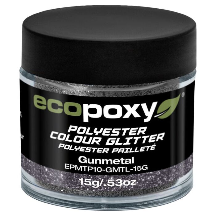 EcoPoxy 15 g Solid Gunmetal Polyester Color Glitter