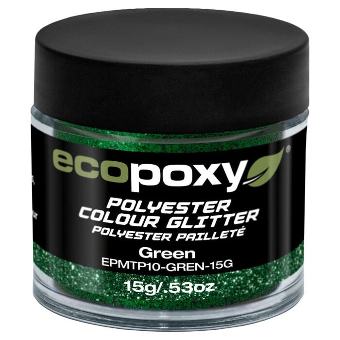 EcoPoxy 15 g Solid Green Polyester Color Glitter