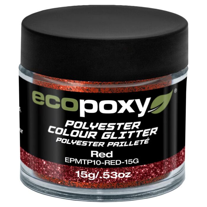 EcoPoxy 15 g Solid Red Polyester Color Glitter