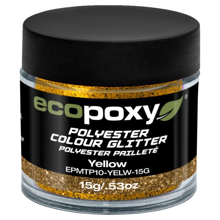 EcoPoxy 15 g Solid Yellow Polyester Color Glitter