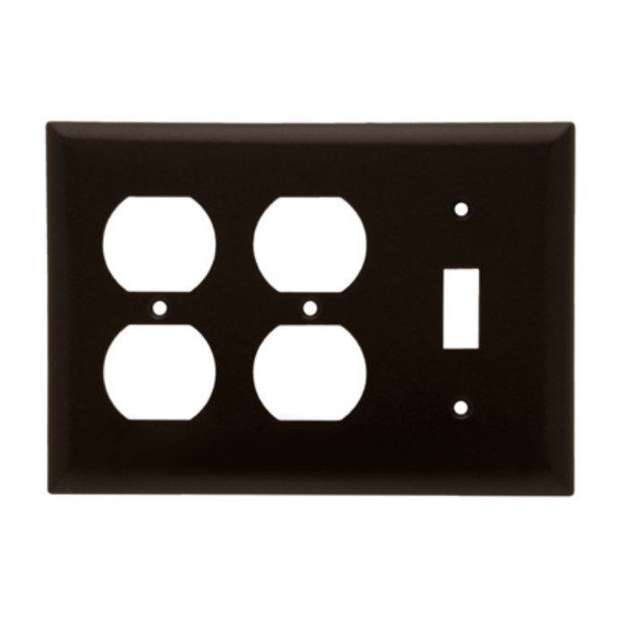 Pass & Seymour 3-Gang Thermoset Wall Plate/Receptacle (Brown)