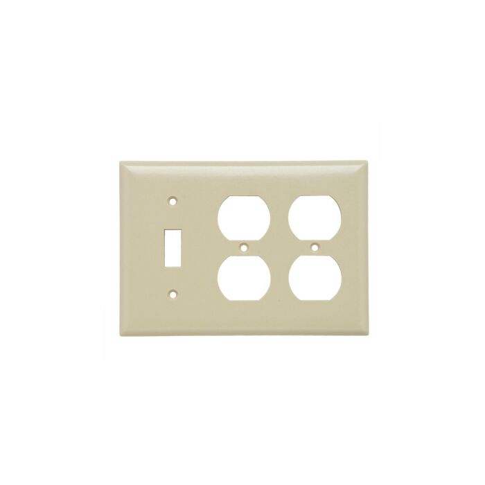 Pass & Seymour 3-Gang Thermoset Wall Plate/Receptacle (Ivory)