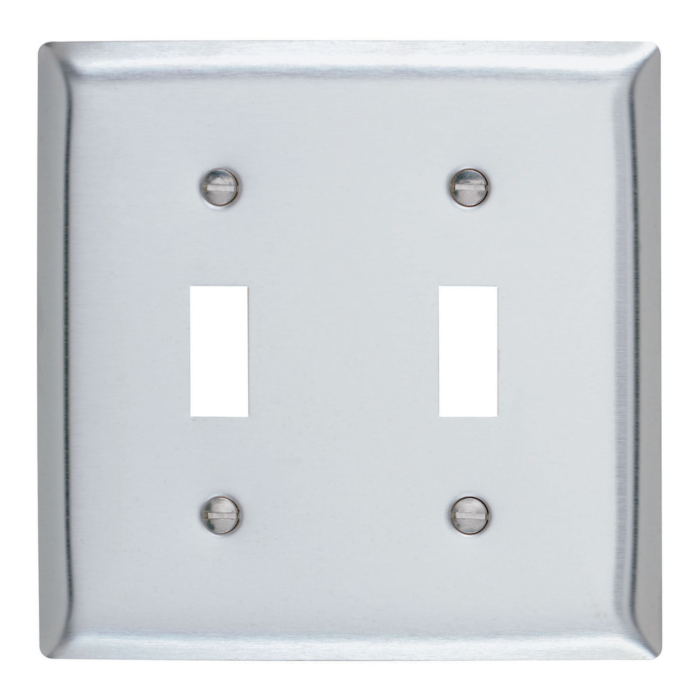Pass & Seymour 2-Gang Metal 2 Toggle Wall Plate (Stainless Steel)