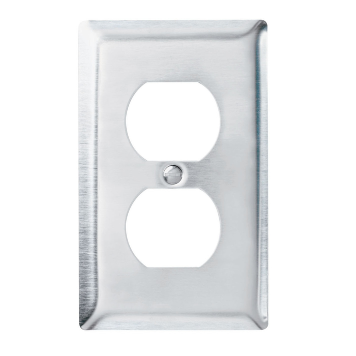 Pass & Seymour 1-Gang Metal Duplex Opening Wall Plate (Stainless Steel)
