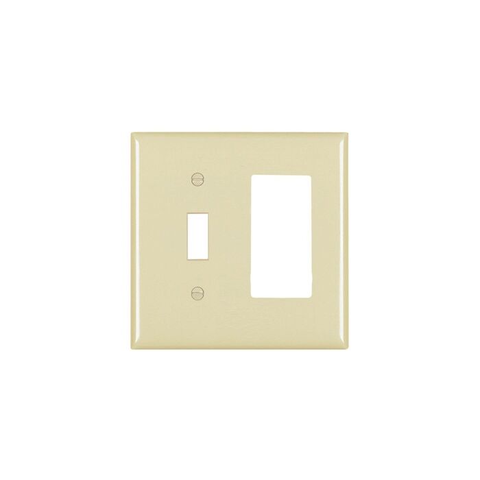 Pass & Seymour Trademaster 2-Gang Nylon Toggle/Decorator Wall Plate (Ivory)
