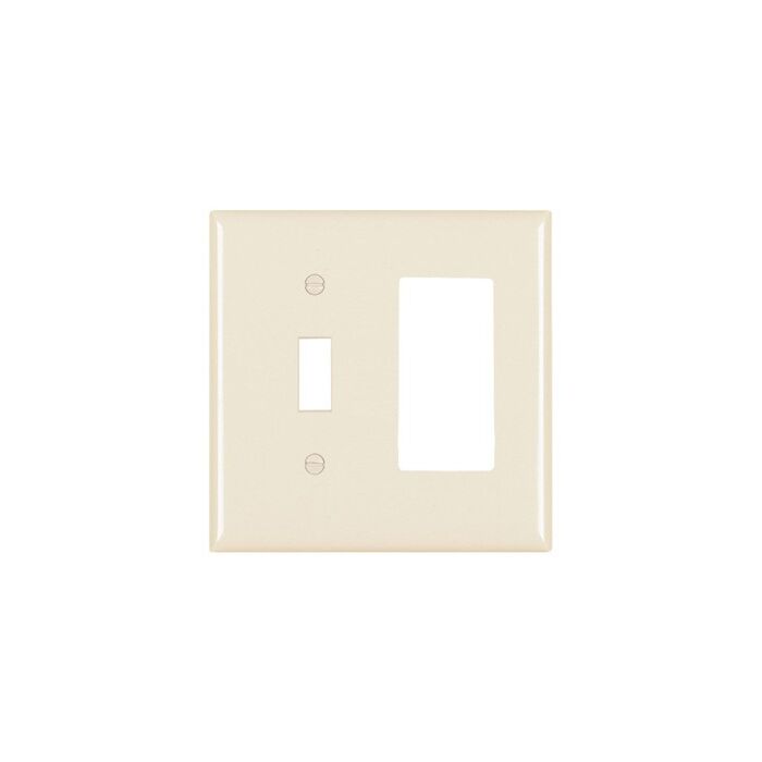 Pass & Seymour Trademaster 2-Gang Nylon Toggle/Decorator Opening Wall Plate (Light Almond)