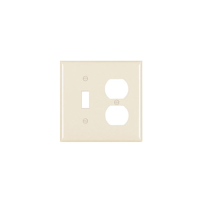 Pass & Seymour TradeMaster 2-Gang Nylon Toggle/Duplex Opening Wall Plate (Light Almond)