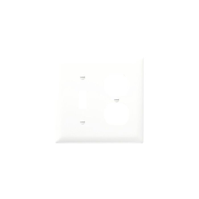 Pass & Seymour TradeMaster 2-Gang Nylon Toggle/Duplex Opening Wall Plate (White)