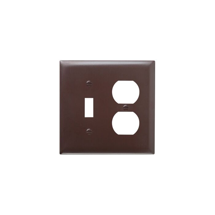Pass & Seymour TradeMaster 2-Gang Nylon Toggle/Duplex Opening Wall Plate (Brown)