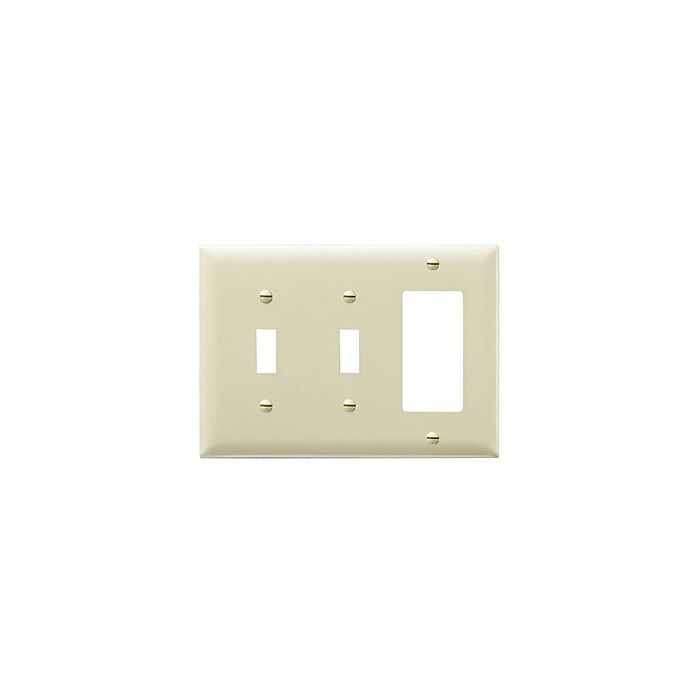 Pass & Seymour TradeMaster 3-Gang Nylon 2-Toggle/1 Decorator Opening Wall Plate (Ivory)