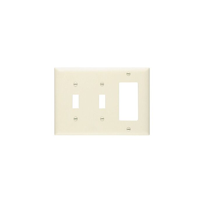 Pass & Seymour TradeMaster 3-Gang Nylon 2-Toggle/1 Decorator Opening Wall Plate (Light Almond)