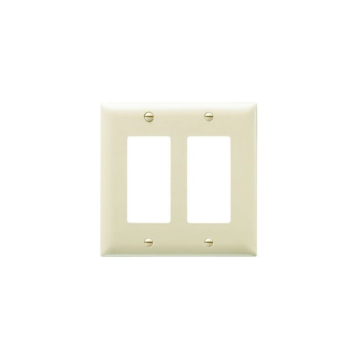 Pass & Seymour TradeMaster 2-Gang Nylon 2-Decorator Opening Wall Plate (Ivory)