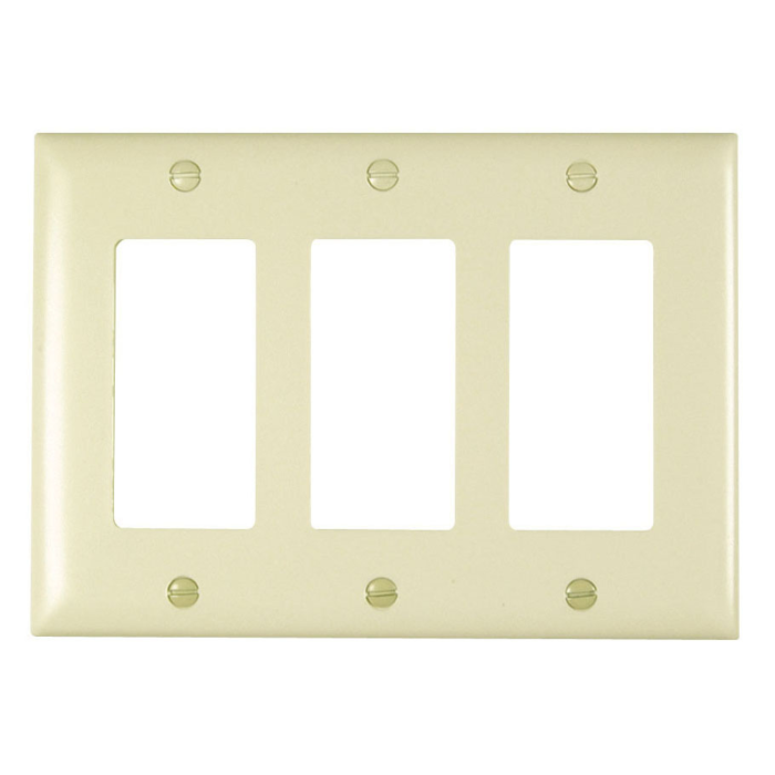 Pass & Seymour TradeMaster 3-Gang Nylon 3-Opening Wall Plate (Light Almond)