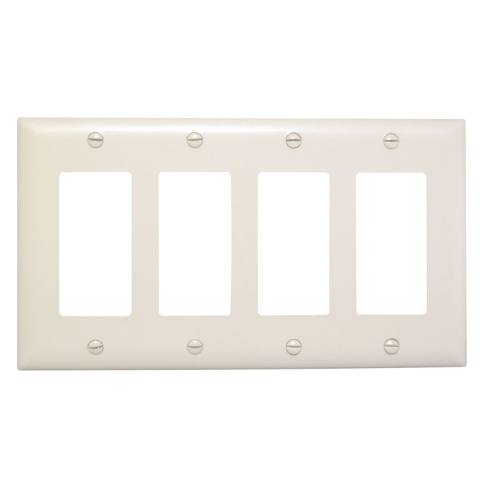 Pass & Seymour TradeMaster 4-Gang Nylon 4 Decorator Opening Wall Plate (Ivory)