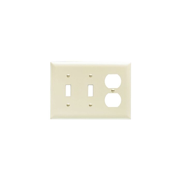 Pass & Seymour TradeMaster® 3-Gang Nylon 2 Toggle/1 Duplex Opening Wall Plate (Ivory)