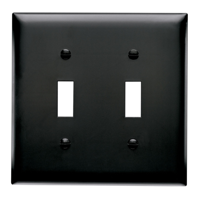 Pass & Seymour TradeMaster 2-Gang Nylon 2-Toggle Wall Plate (Black)