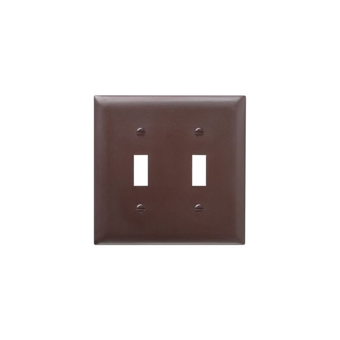 Pass & Seymour TradeMaster 2-Gang Nylon 2-Toggle Opening Wall Plate (Brown)