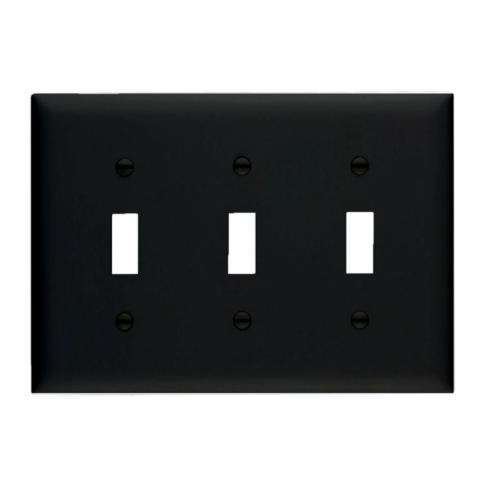Pass & Seymour Cover 3 Gang Switch (Black)