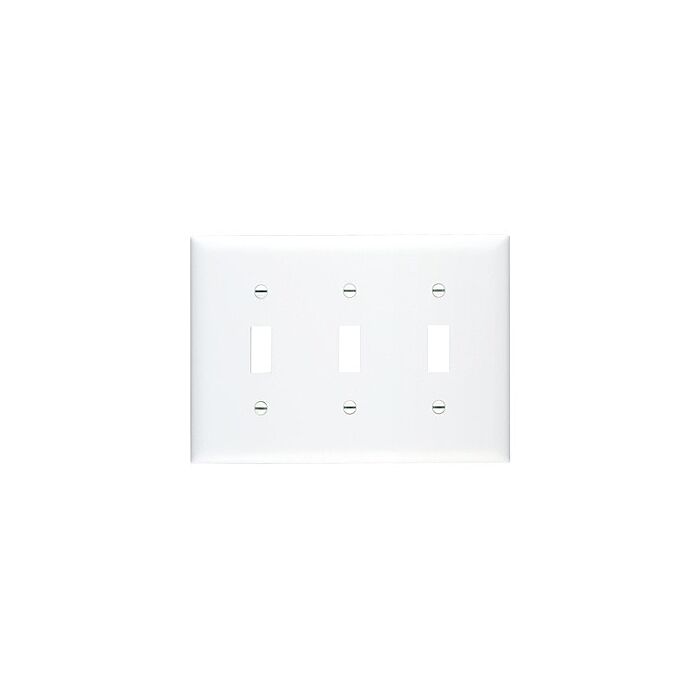 Pass & Seymour TradeMaster 3-Gang Nylon 3-Toggle Wall Plate (White)