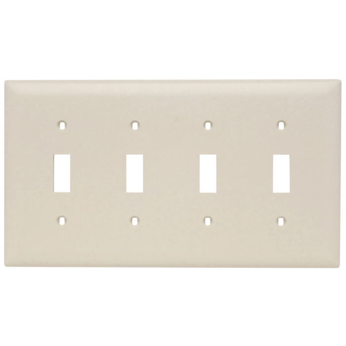 Pass & Seymour TradeMaster 4-Gang Nylon 4-Toggle Opening Wall Plate (Light Almond)