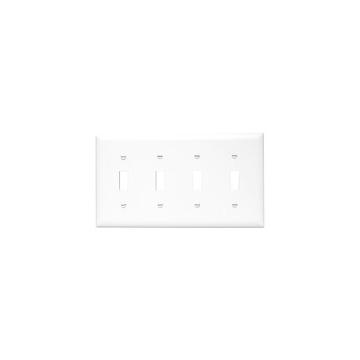 Pass & Seymour TradeMaster 4-Gang Nylon 4-Toggle Opening Wall Plate (White)