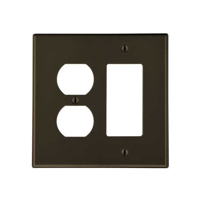Pass & Seymour TradeMaster 2-Gang Nylon Decorator/Duplex Opening Wall Plate (Brown)