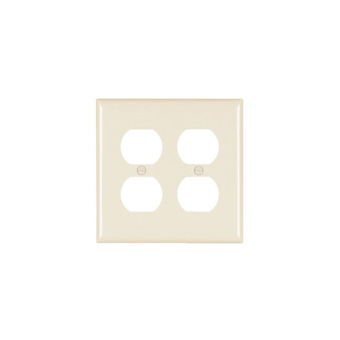 Pass & Seymour TradeMaster 2-Gang Nylon 2-Duplex Opening Wall Plate (Light Almond)