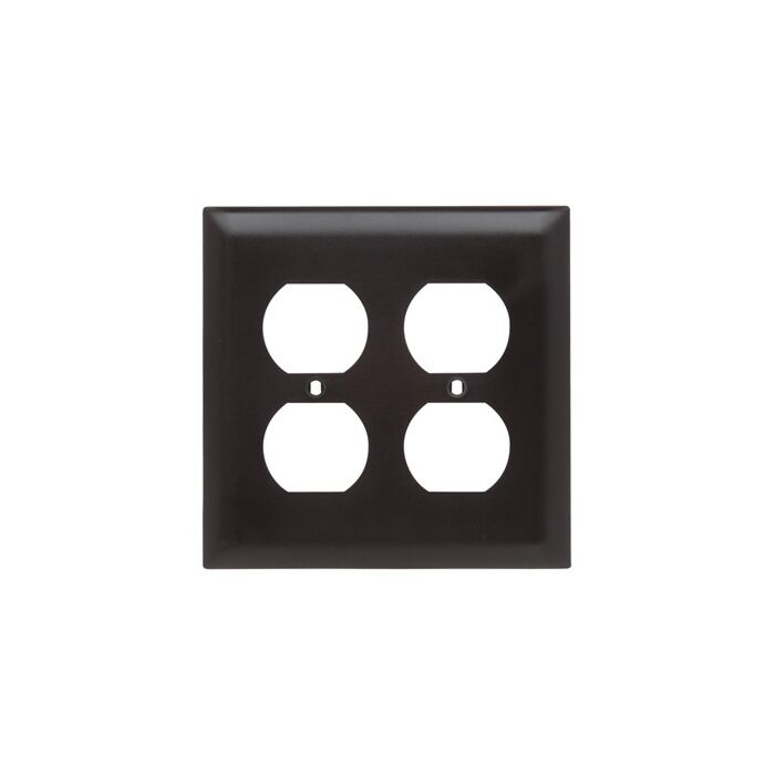 Pass & Seymour TradeMaster 1-Gang Nylon 2-Duplex Opening Wall Plate (Brown)