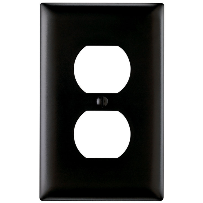 Pass & Seymour TradeMaster 1-Gang Nylon Duplex Opening Wall Plate (Black)