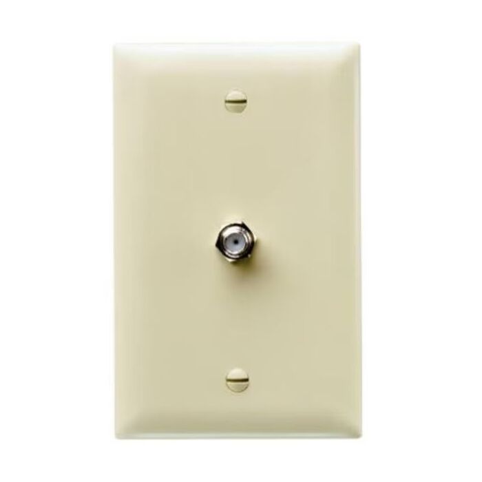 Pass & Seymour Thermoplastic Ivory Mar-Resistant Coax Wall Plate