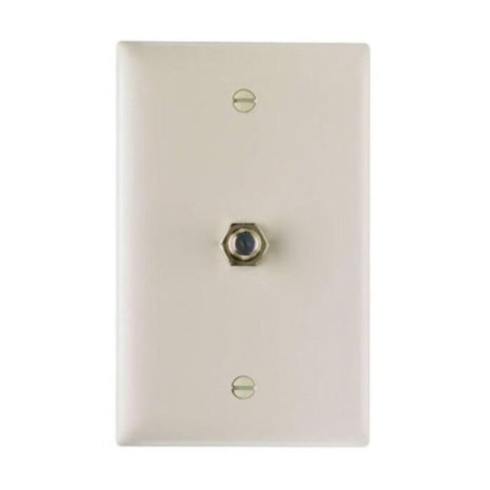 Pass & Seymour Steel Light Almond Nickel-Plated Mar-Resistant Coax Wall Plate