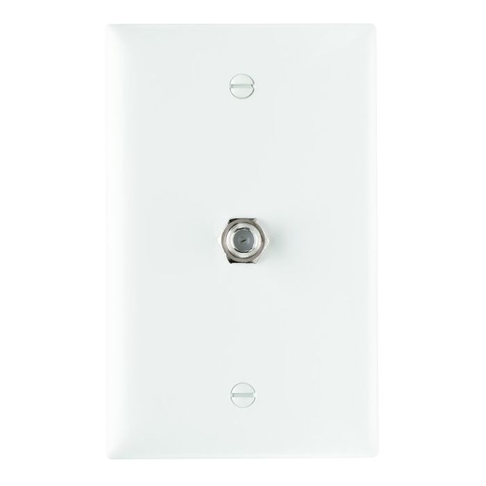 Pass & Seymour Nylon White Mar-Resistant Coax Wall Plate