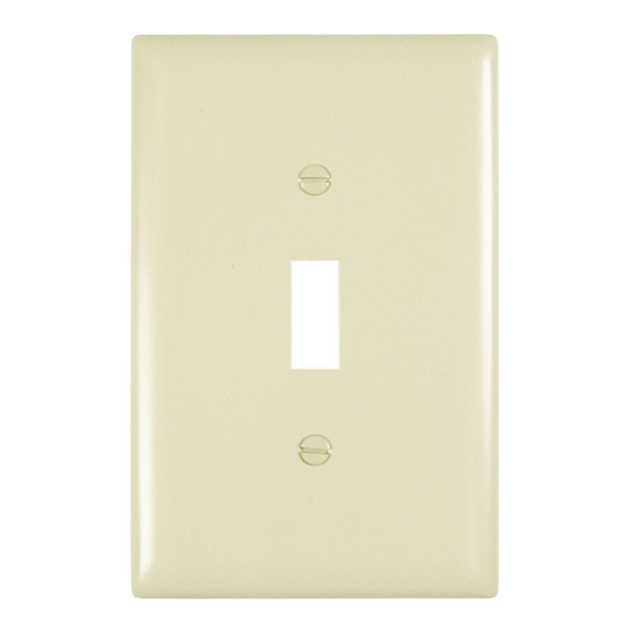 Pass & Seymour TradeMaster Jumbo 1-Gang Nylon Toggle Opening Wall Plate (Ivory)