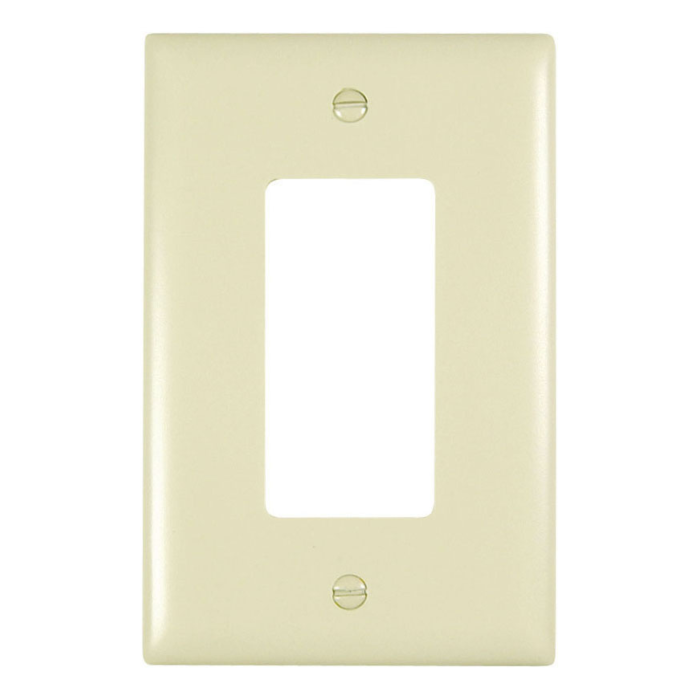 Pass & Seymour TradeMaster Jumbo 1-Gang Nylon Decorator Opening Wall Plate (Ivory)