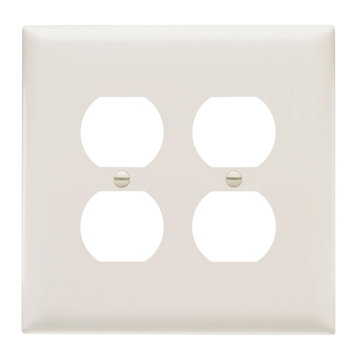 Pass & Seymour TradeMaster Jumbo 2-Gang Nylon 2-Duplex Wall Plate (Light Almond)