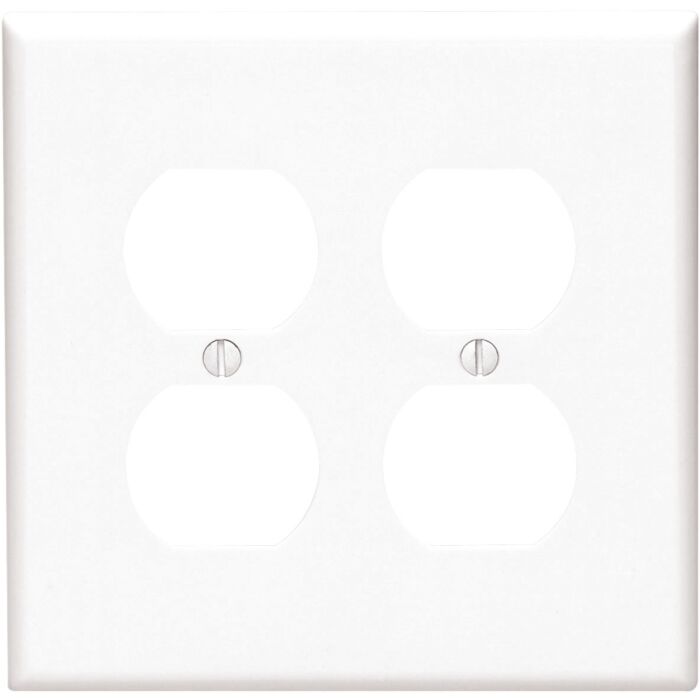 Pass & Seymour TradeMaster Jumbo 2-Gang Nylon 2-Duplex Wall Plate (White)
