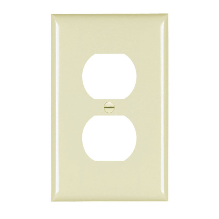 Pass & Seymour TradeMaster Jumbo 1-Gang Nylon Duplex Opening Wall Plate (Light Almond)