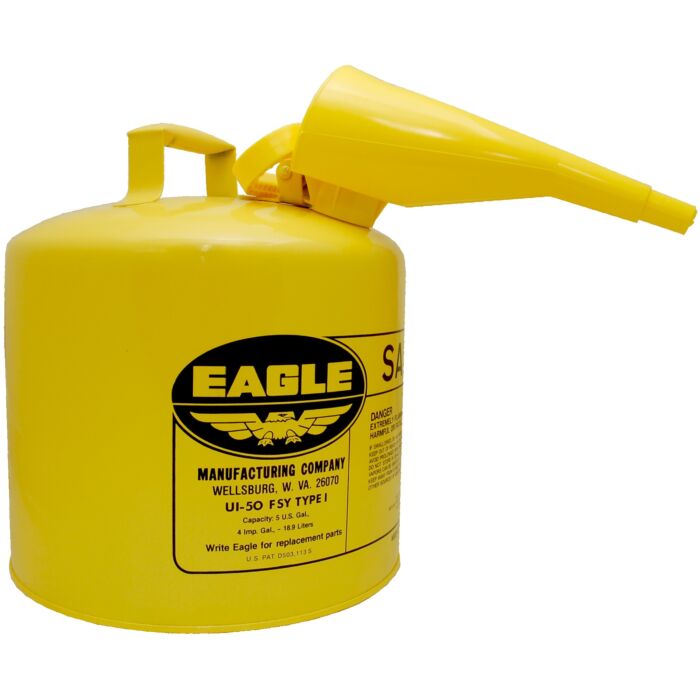 Eagle Type I Galvanized Steel Diesel Safety Fuel Can (Yellow) 5 gal
