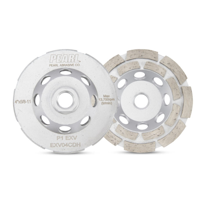 Pearl Abrasives P1 EXV™ Single and Double Row Cup Wheels - EXV04CDH 4X5/8-11 DOUBLE ROW EXV CUP WHEEL