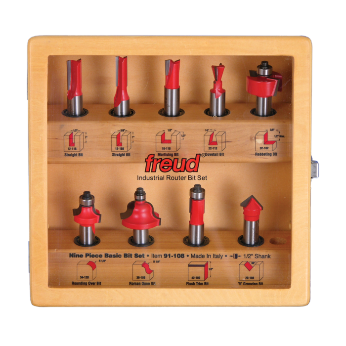 Freud Tools 9 Piece Basic Bit Set (1/2" Shank)