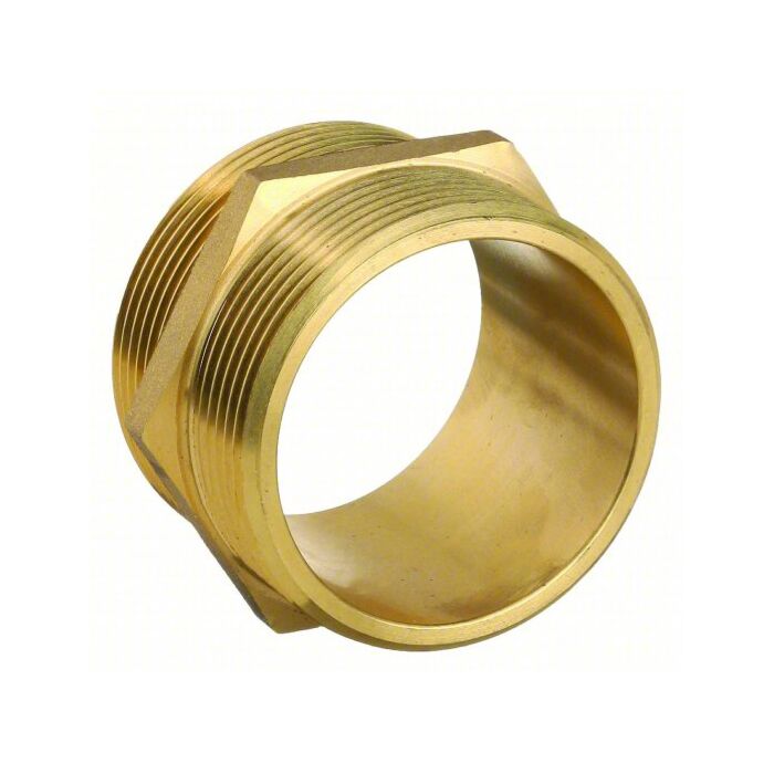 Fire Hose Straight Adapter 2-1/2 in NST x NST, Brass