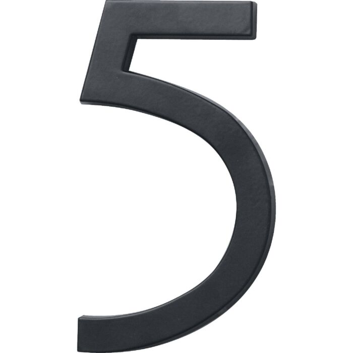 HY-KO Hy-Ko Architectural Series 6 In. Satin Black House Number Five
