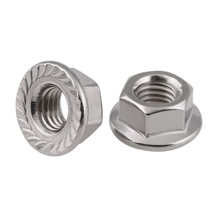 Hex Flange Nut, Serrated, Coarse, 3/4-10, Case Hardened, Zinc Plated